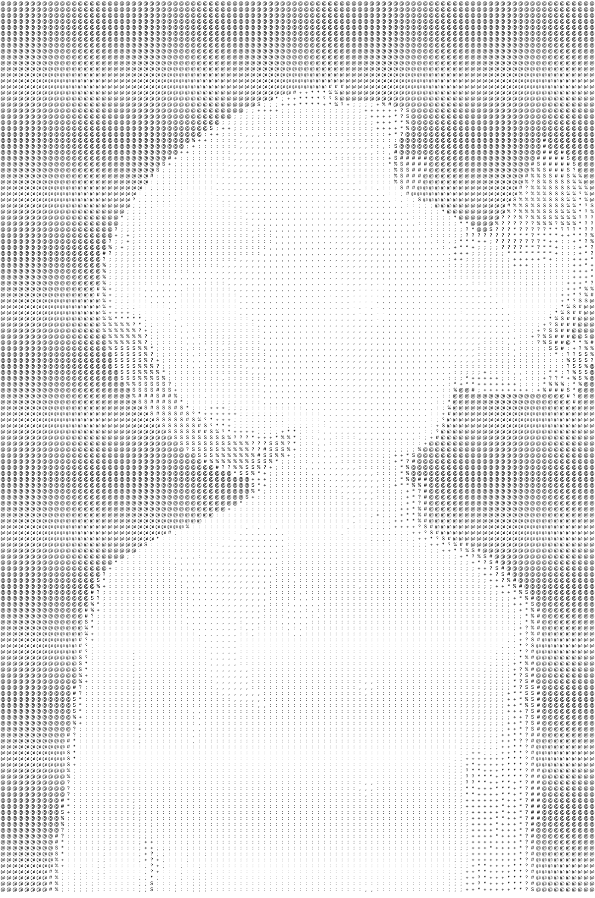 Abstract human face in ASCII art with glowing light effect