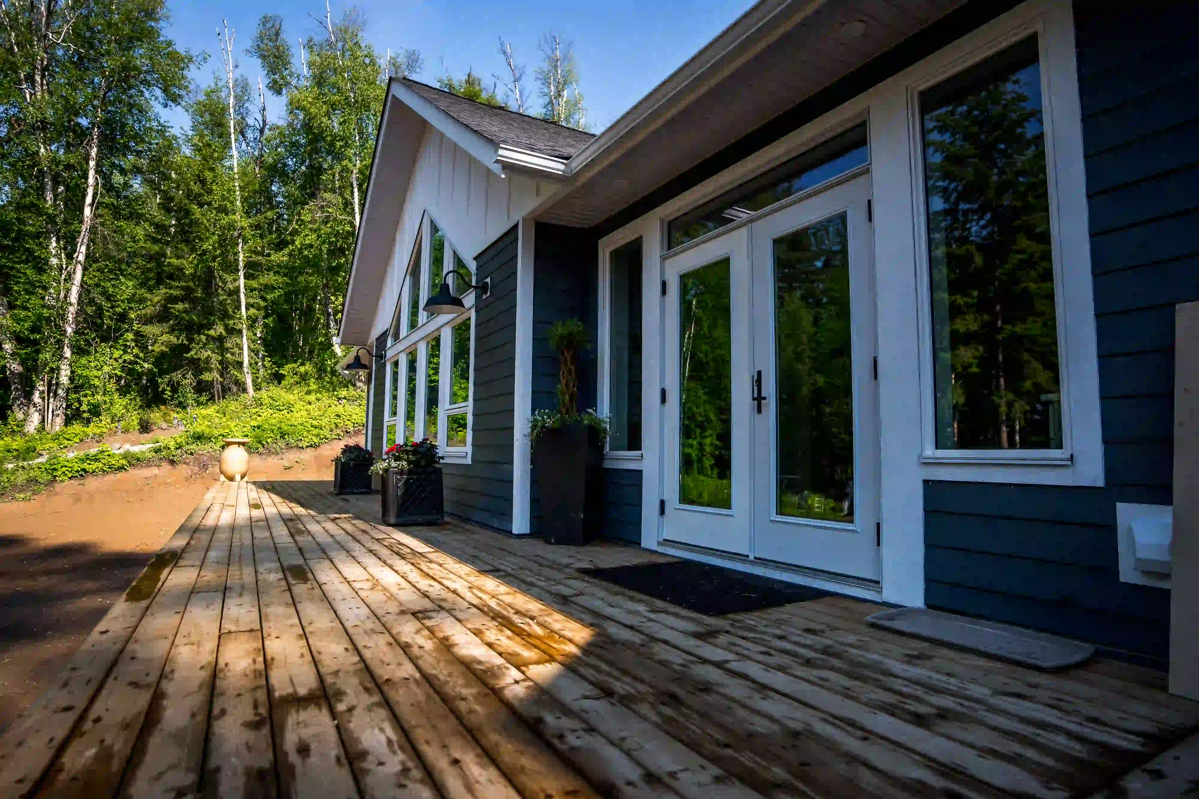 front porch area of beautiful custom home