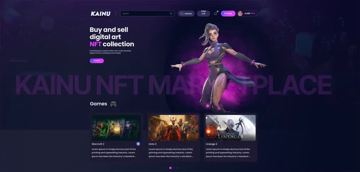 NFT Marketplace Development for a Web3 Game - Katana Inu