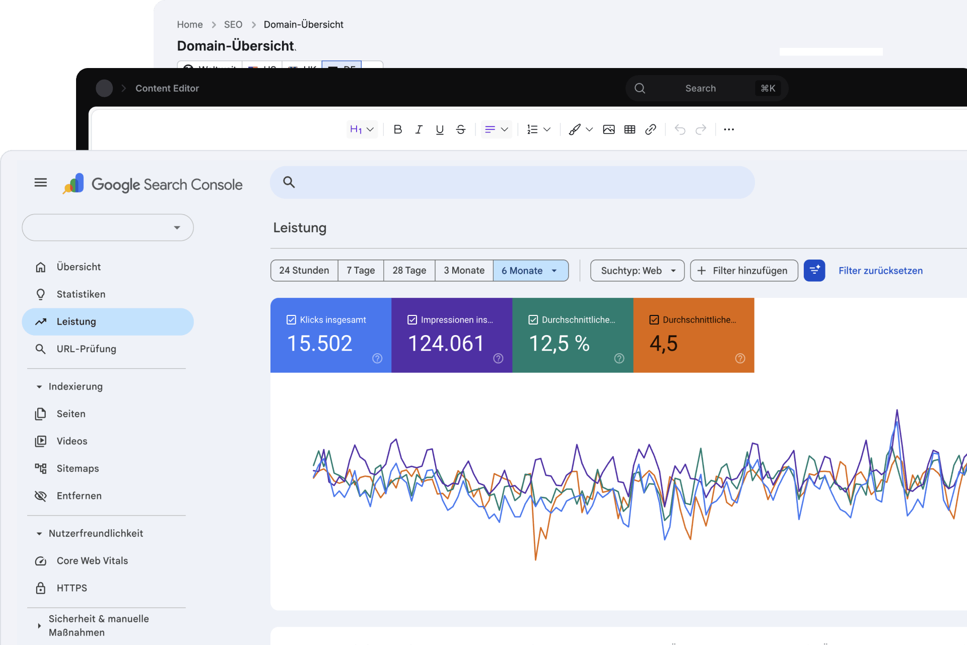 Google Search Console Dashboard mit exzellenten Auswertungen