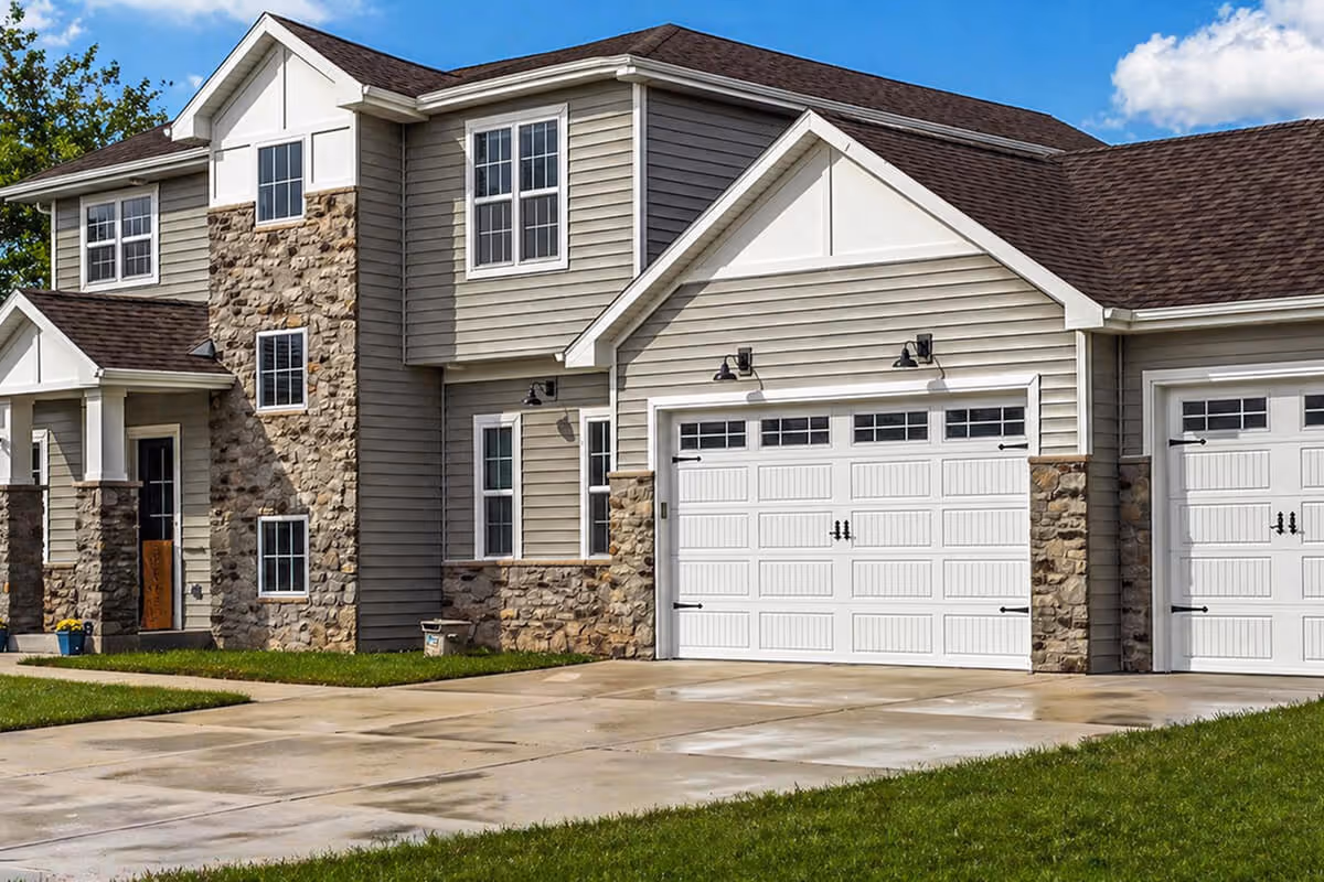 White cottage style garage door
