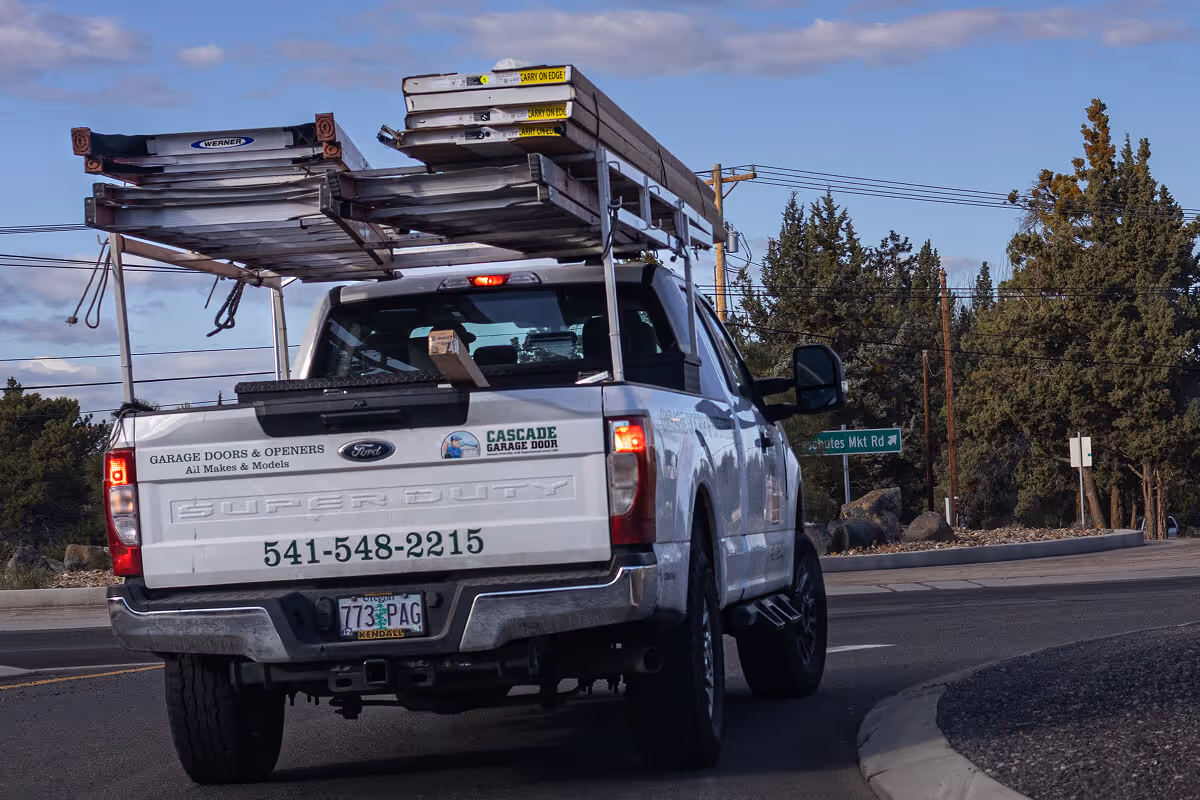 Cascade Garage Door utility truck in the field