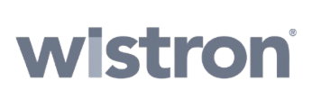 Wistron company logo in dark blue text with registered trademark symbol.