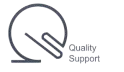 圓形線條標誌，旁邊有英文字母寫著 Quality Support。