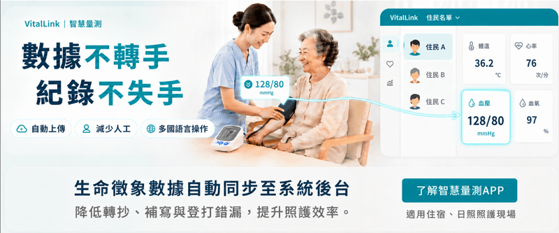 VitalLink 智慧量測照護現場示意