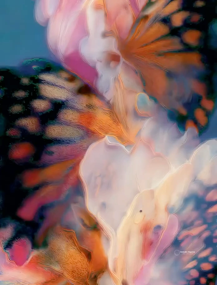 Close-up abstract colorful fluid oil painting texture with rich vibrant brushstrokes