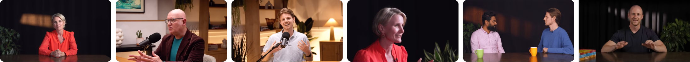 strip of speaker photos