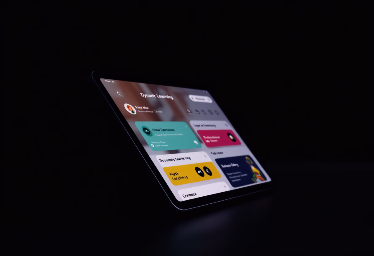 interface image of a tablet with an educational app (for a edtech)