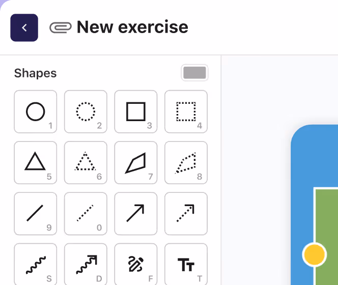 Training exercise drawing tool
