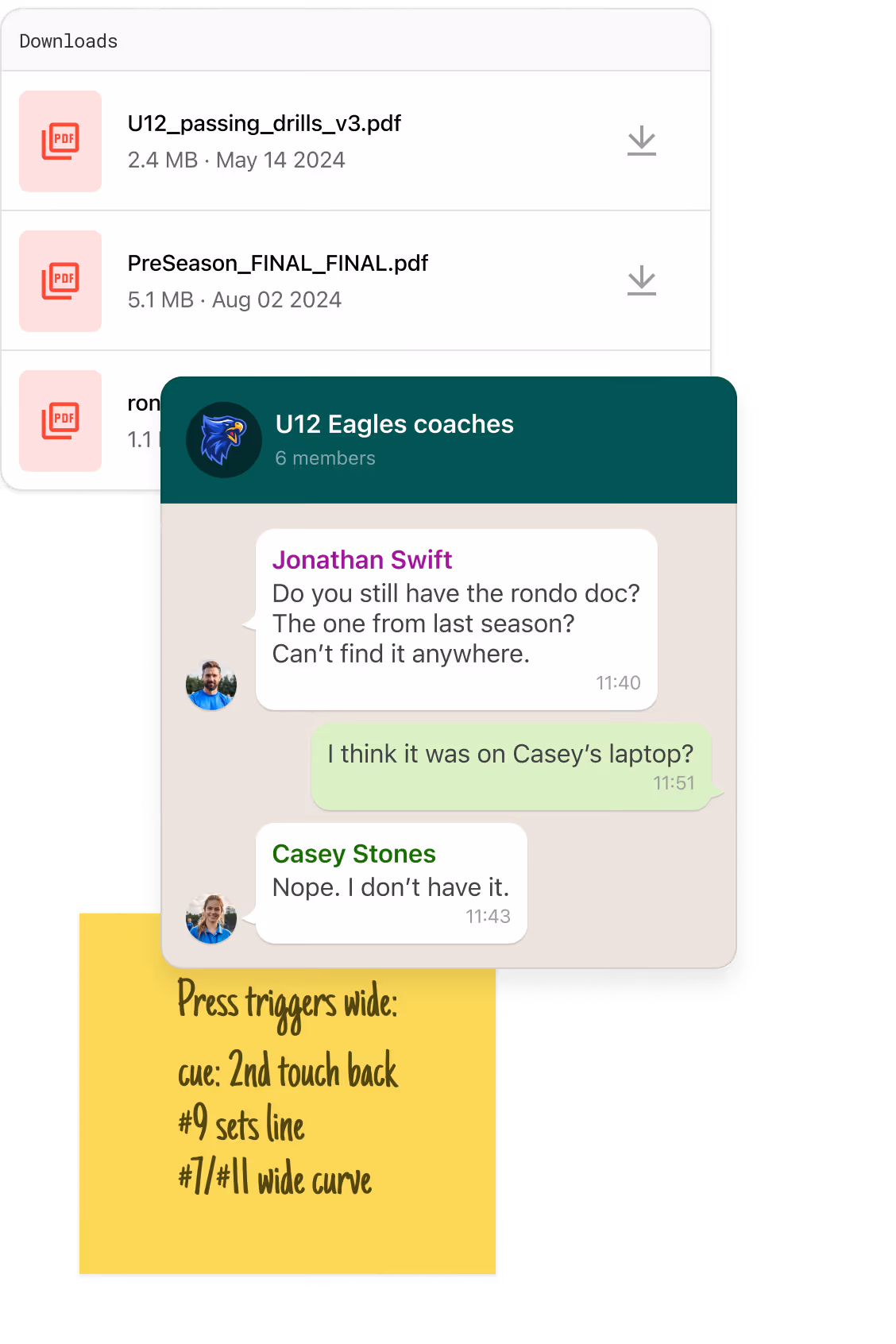 Different apps used to maintain coaching methodology at most clubs that do not use 360Player