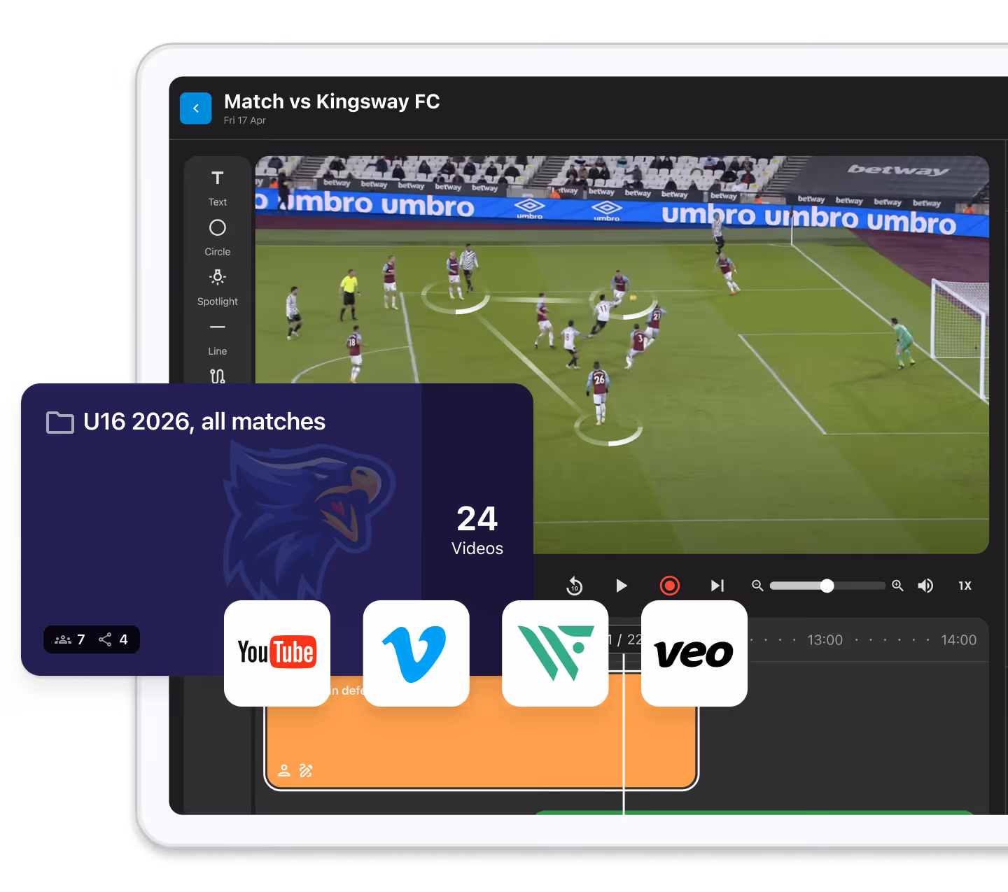Video analysis tools, support for many video sources and video playlists.