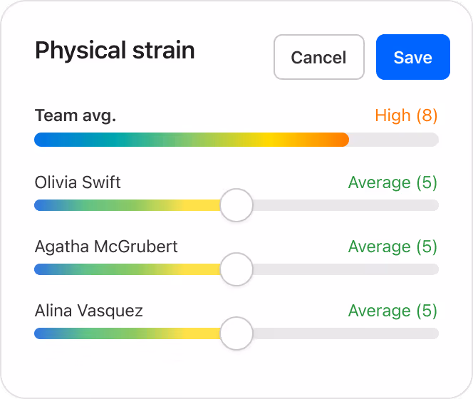 Adjust physical strain with sliders