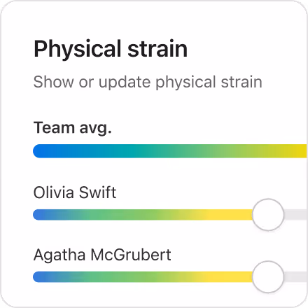 Keep track of player health with physical strain
