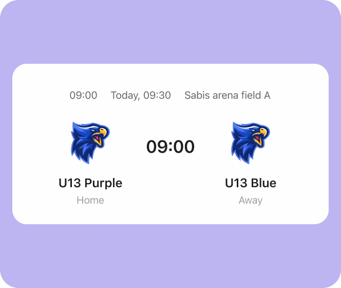 Scheduled fixtures in the calendar