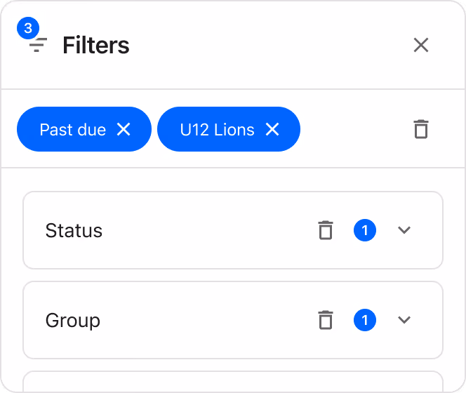 Filter to find relevant invoices