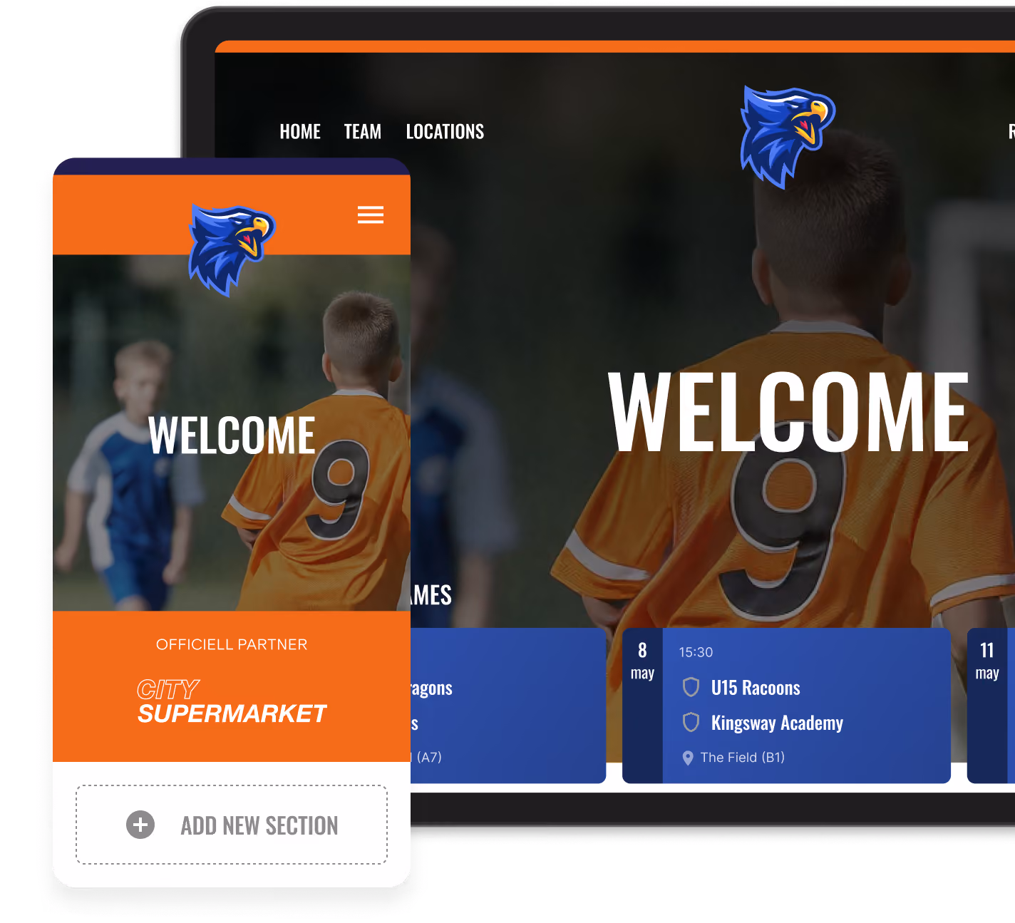 A branded website for your club, responsive and automated with events, results and registrations
