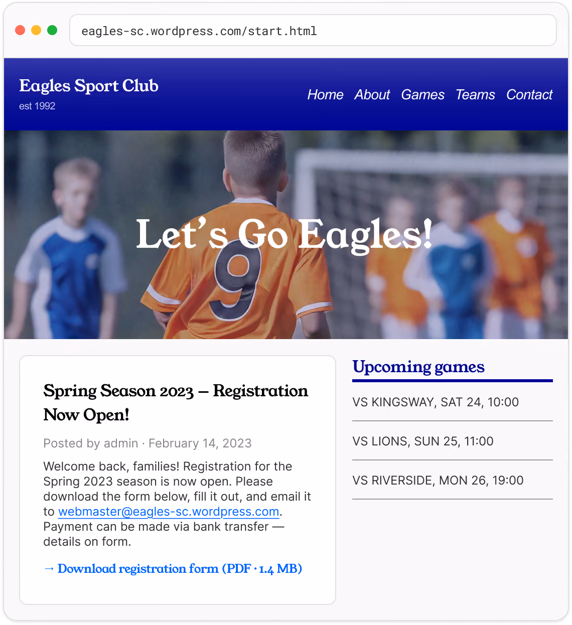 Old and outdated website