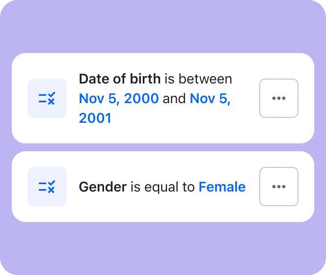 Setup your criteria for groups