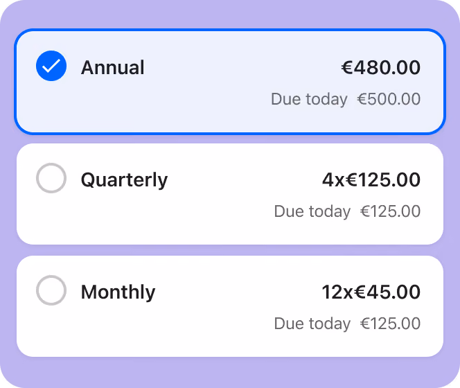 Payment options