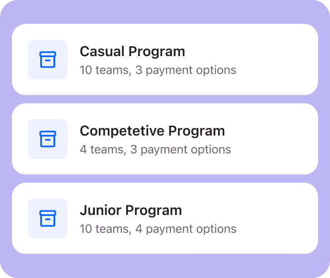 Create a variety of options for parents and players