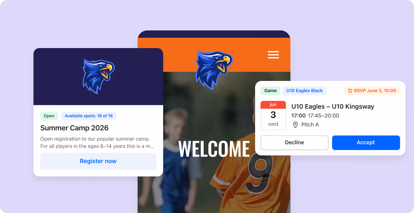 A suite of features that supports the admin side of your club's business