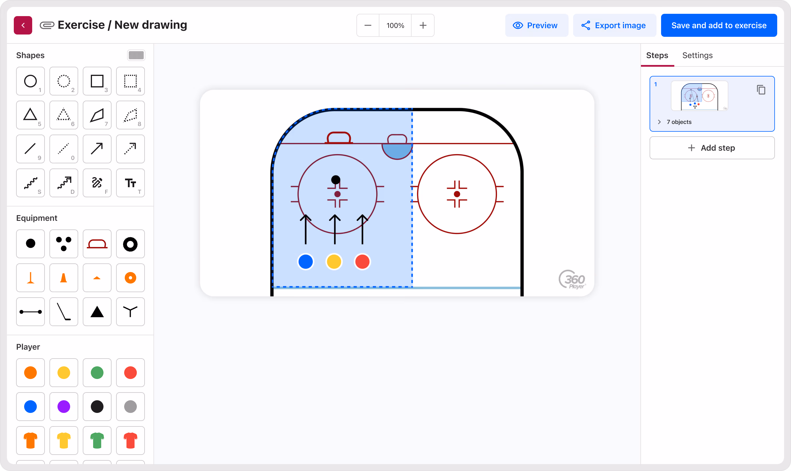 Drawing tool for ice hockey