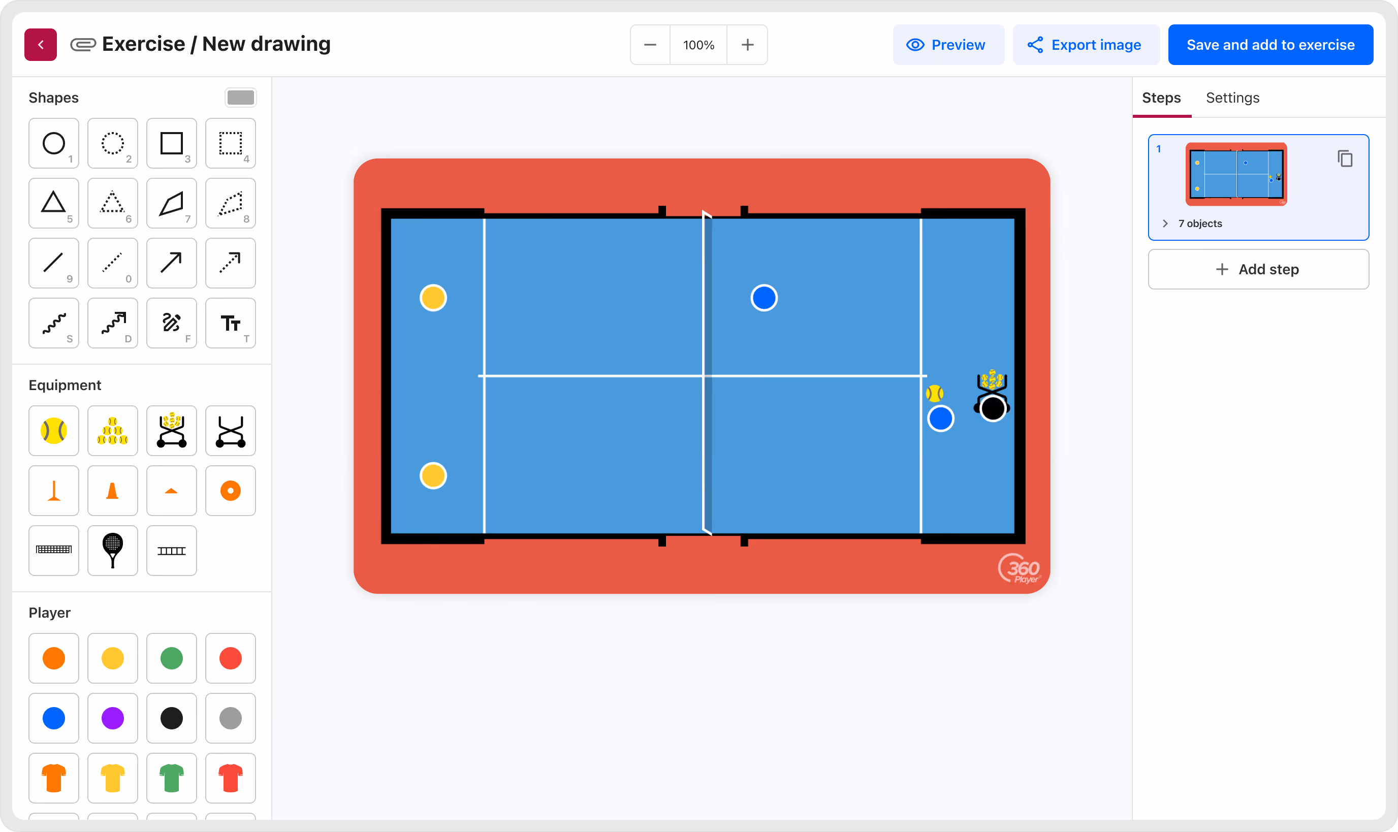 Drawing tool for padel