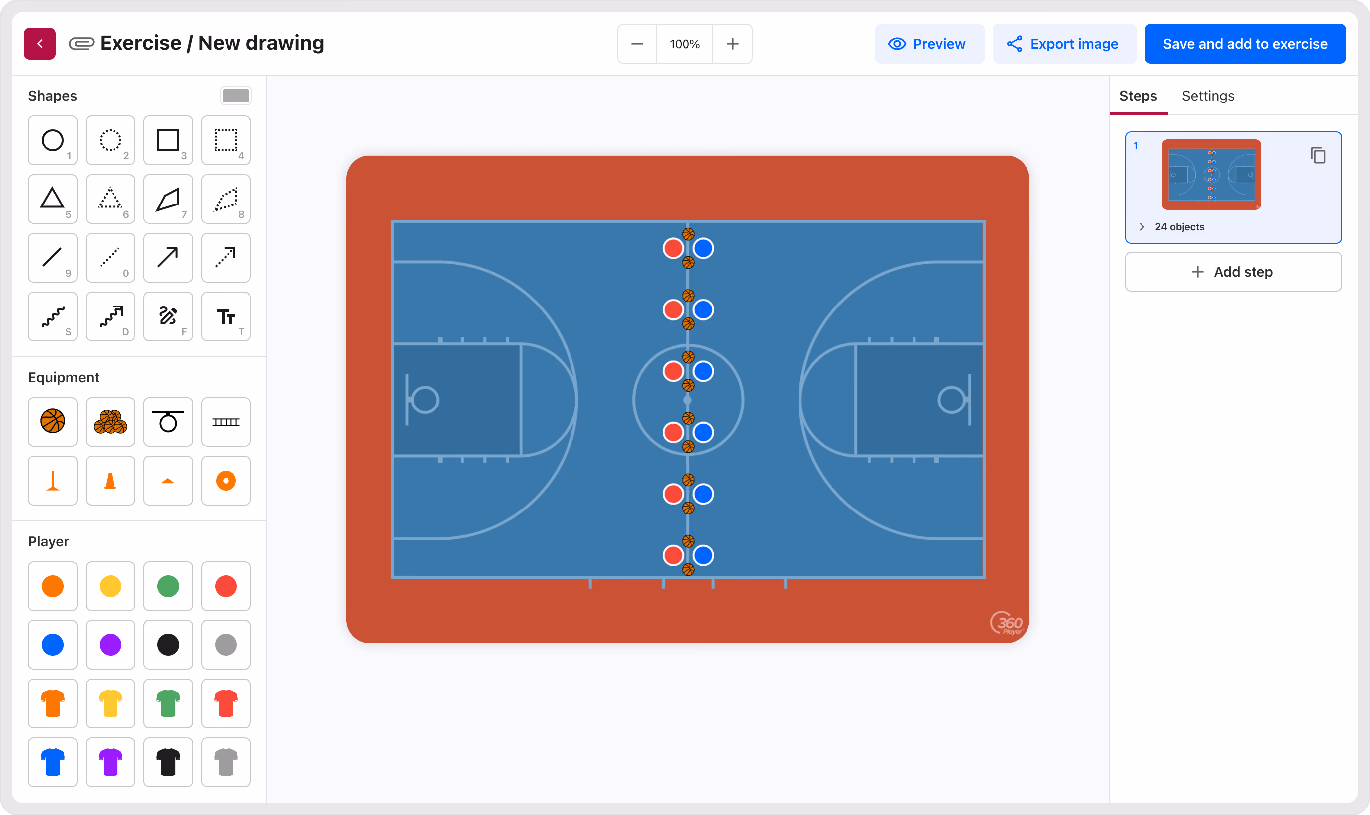 Drawing tool for basketball