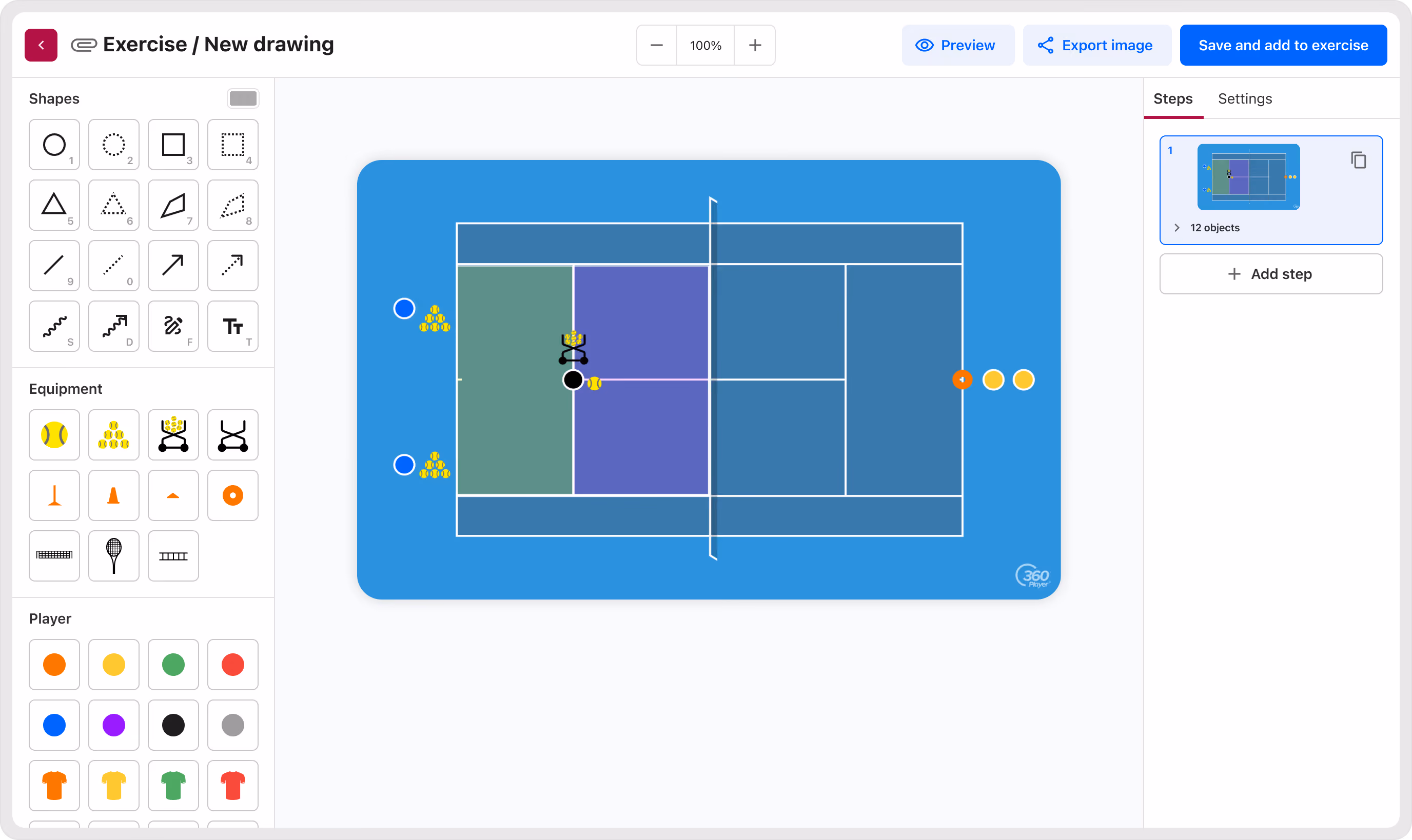 Drawing tool for tennis