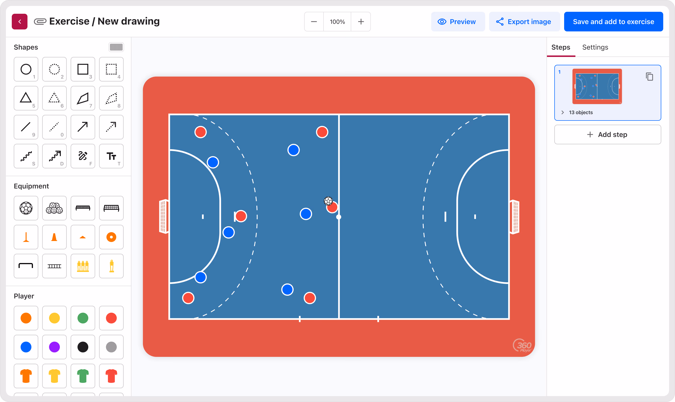 Drawing tool for handball