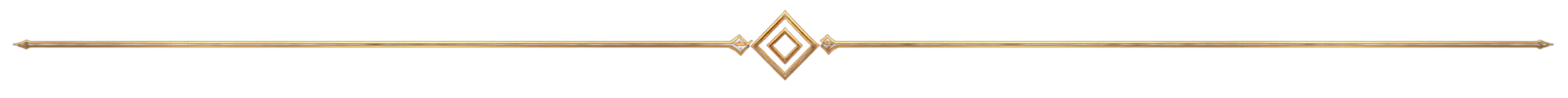 Ornate horizontal gold divider with a central diamond-shaped geometric design on a black background.