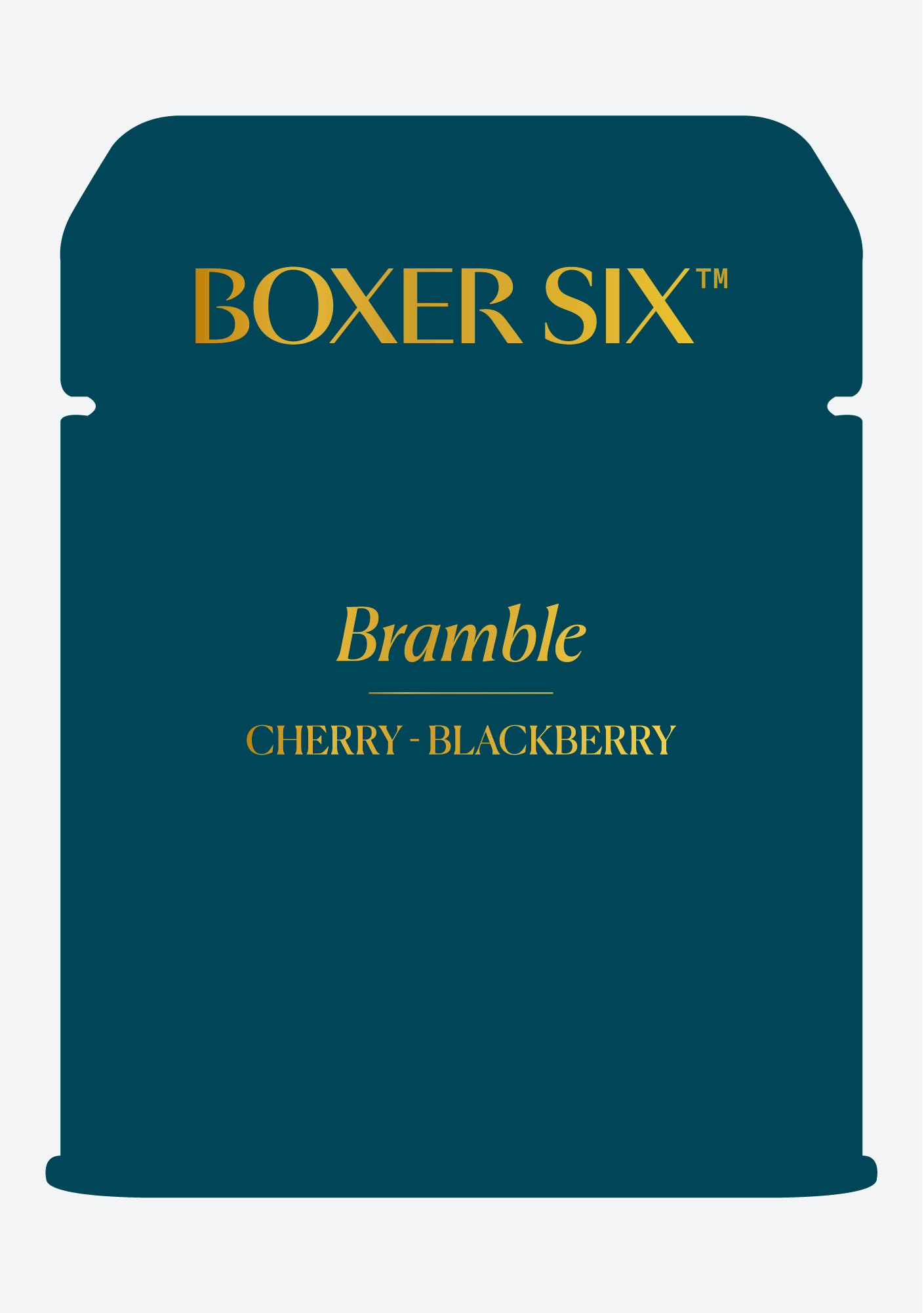 Animated tin label cycling through Boxer Six flavor names