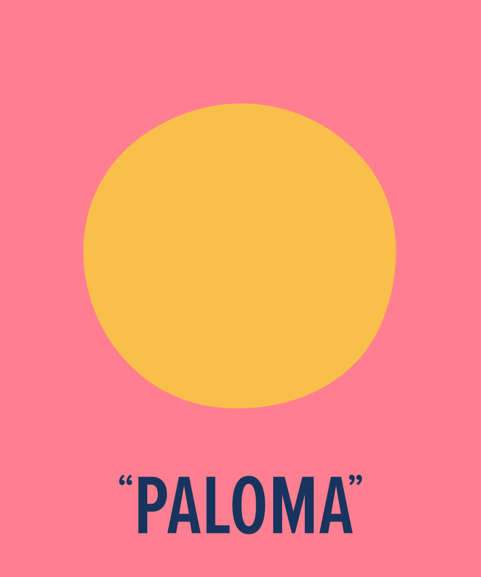 Recess Zero Proof 'Paloma' flavor icon: large cream circle on a pink background, part of the illustrated mocktail flavor identity system.