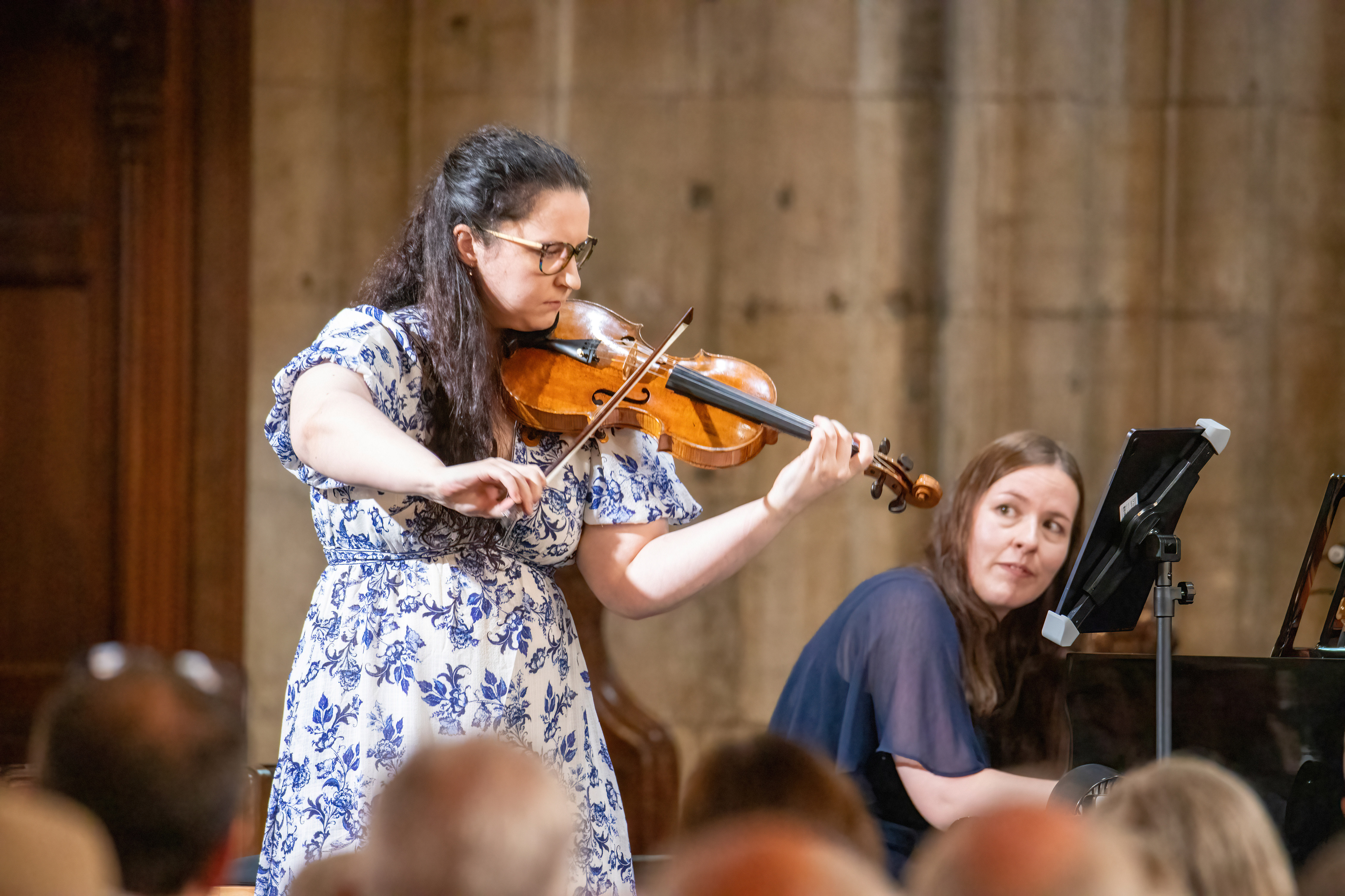 Katy Smith (violin) and Amy Butler (piano) perform at Howden Minster, July 2026. Photo: John Thompson.