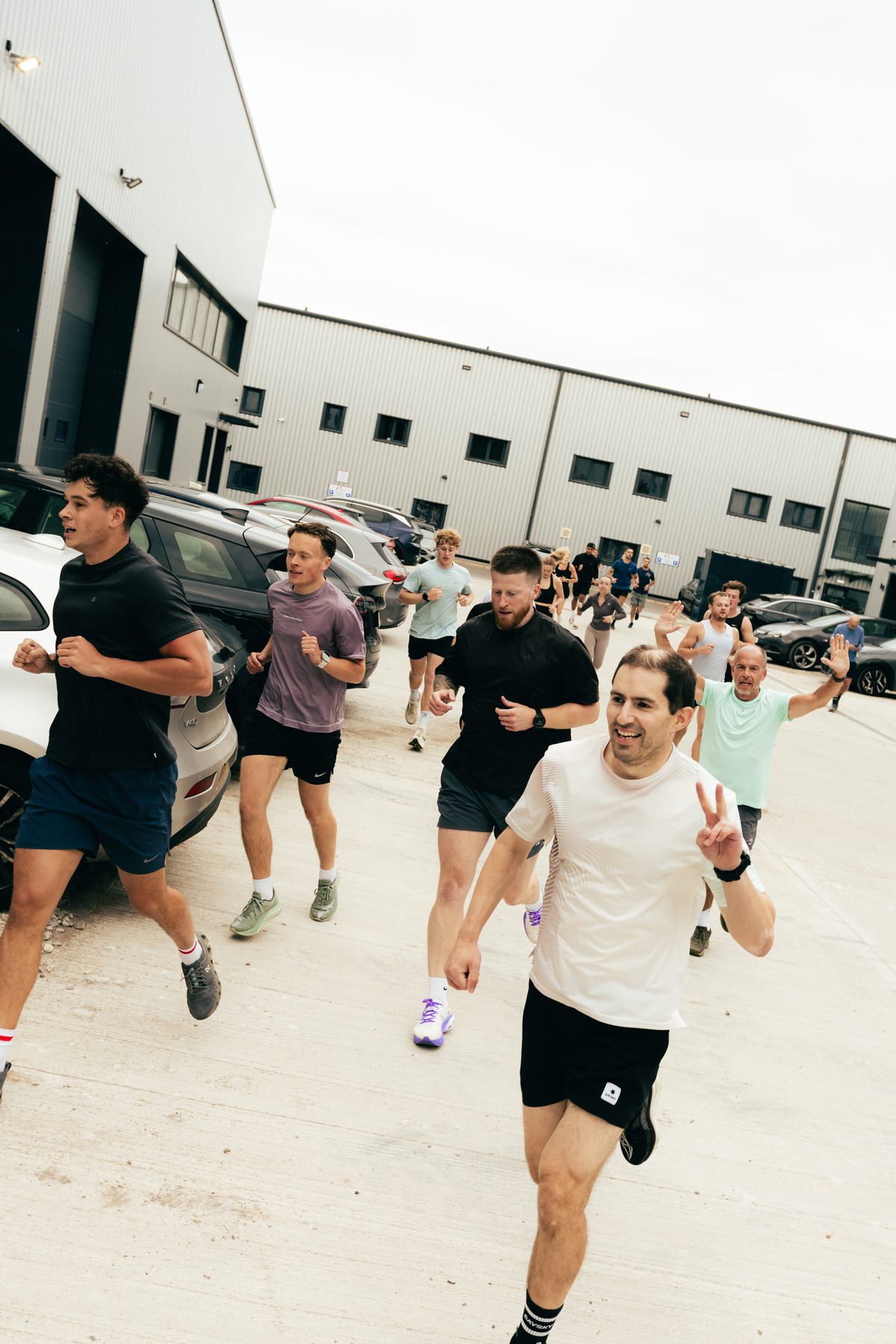Atlas Training Club run club setting off from the gym in Adlington, Cheshire