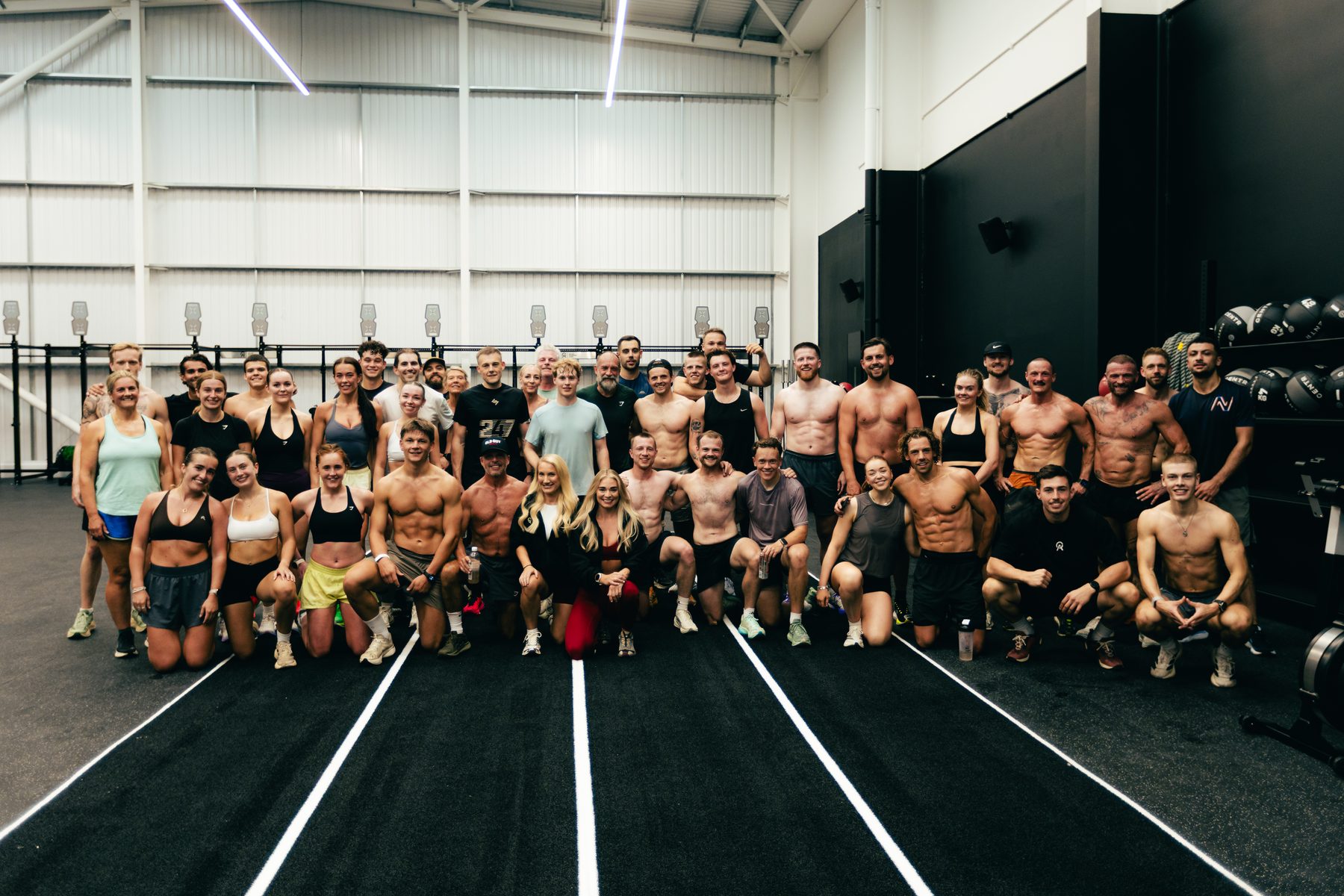 Atlas Training Club members gathered on the sled track after a session in Adlington, Cheshire