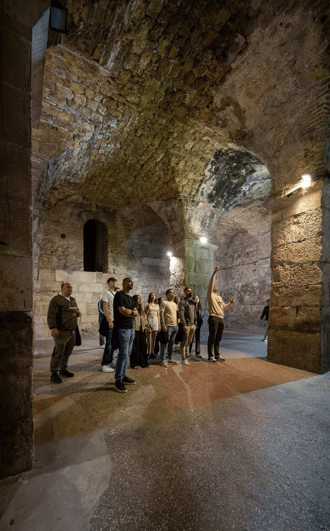 The underground Roman cellars beneath Diocletian's Palace in Split