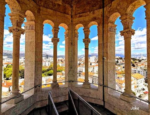 Cathedral bell tower view over Split