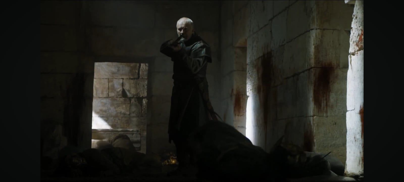 Aftermath of the ambush in the Meereen catacombs, filmed in Diocletian's Cellars, Split