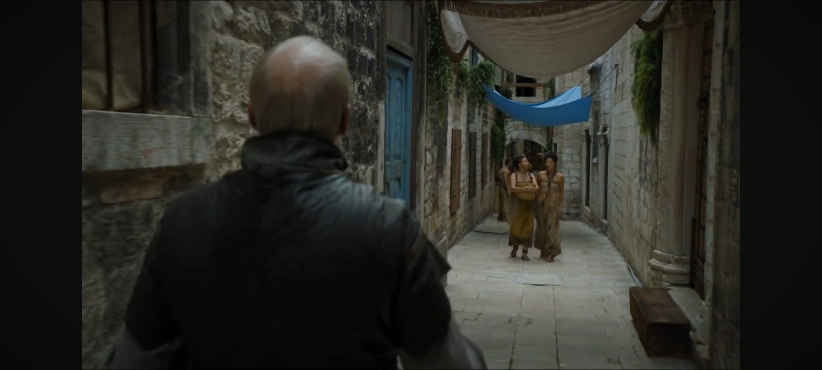 A character walking the Meereen streets, filmed in Papalićeva Street, Split