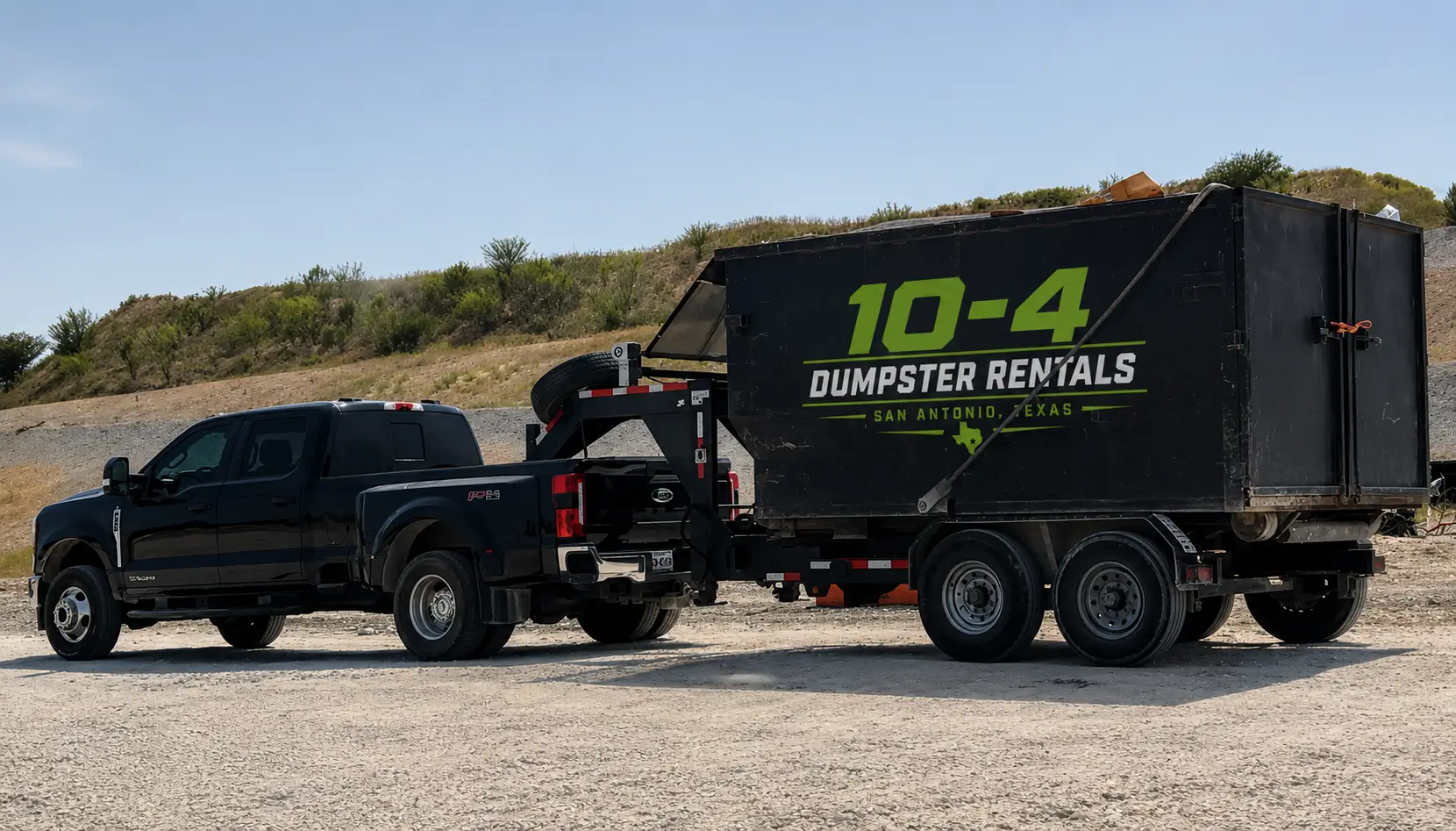 10-4 Dumpster Rentals roll off dumpster trailer in San Antonio TX