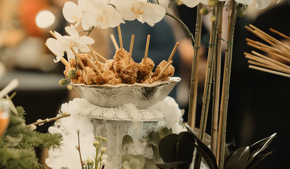 Guests at a catered corporate reception