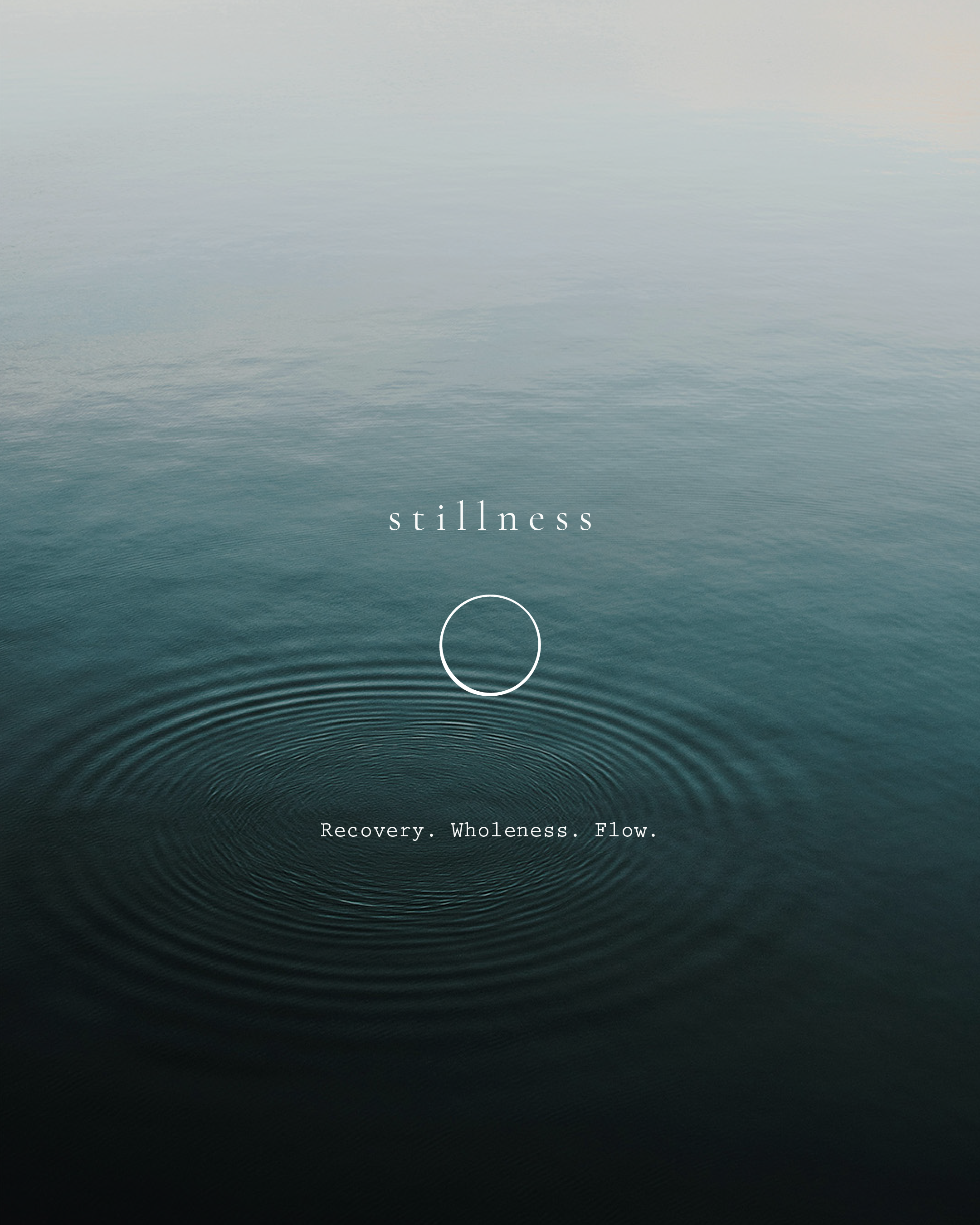 Calm water with circular ripples representing stillness.
