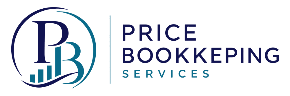 Price Bookkeeping Services logo with stylized PB letters and bar chart inside a circle.
