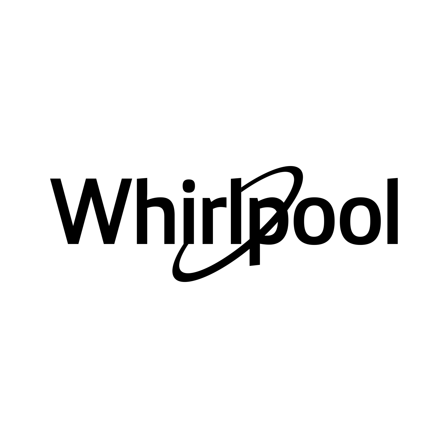 Whirlpool brand logo with a stylized swirl orbiting the letter 'r'.