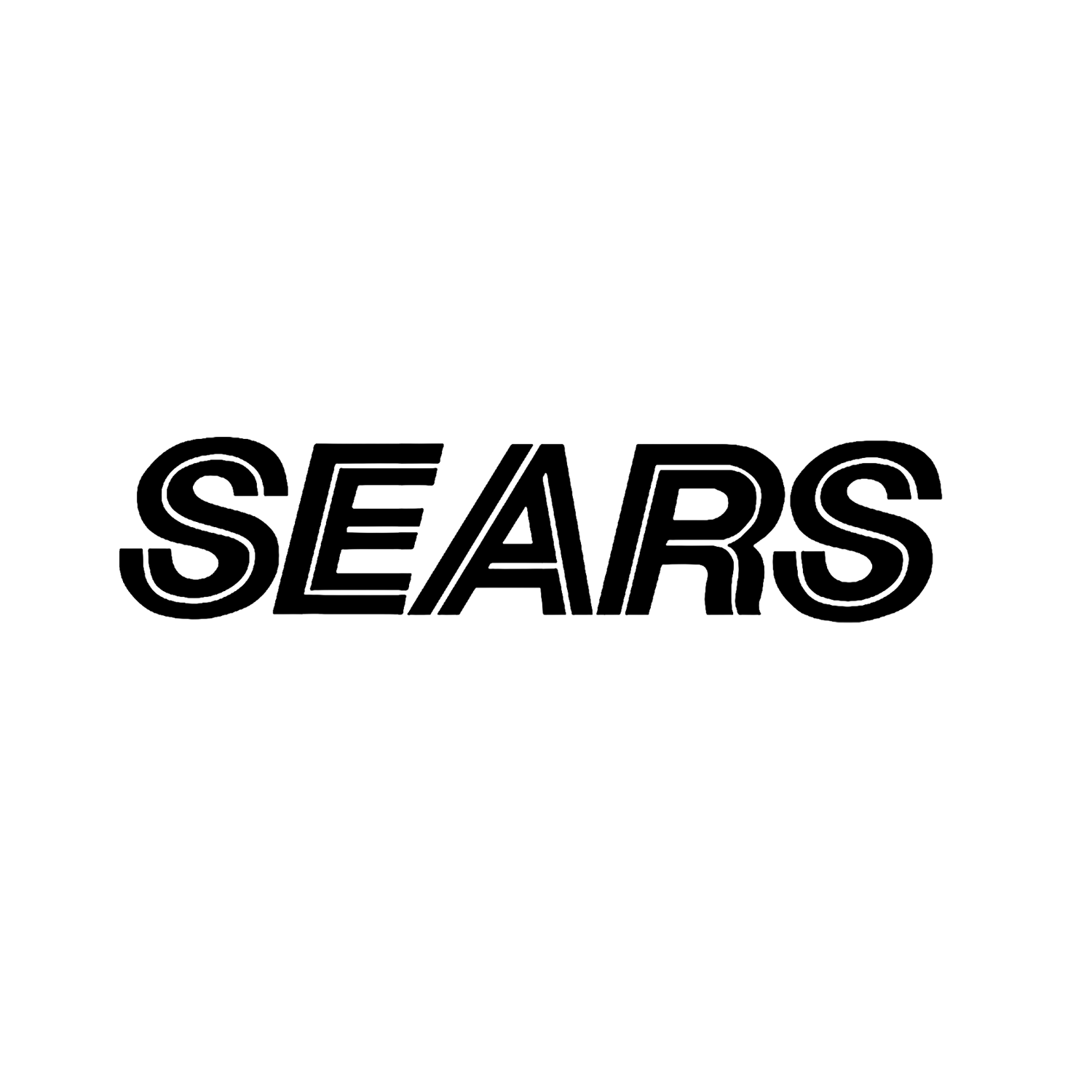 SEARS text logo in bold black font with stylized letter A.