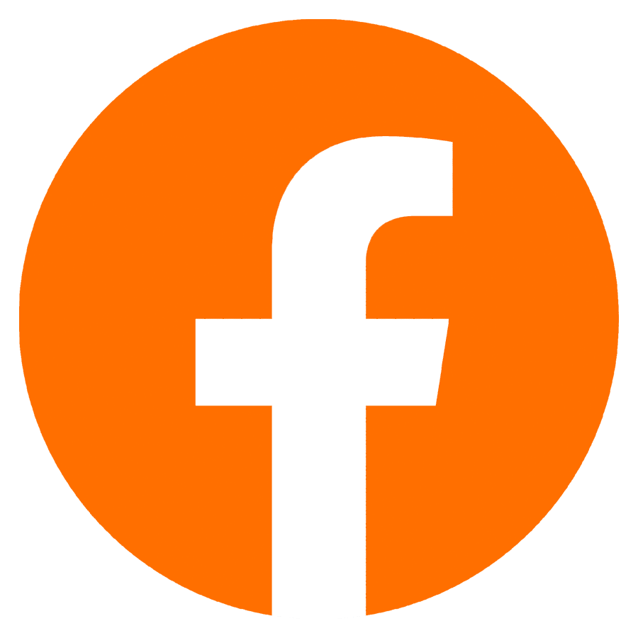 White lowercase f on an orange octagonal background resembling a stop sign.