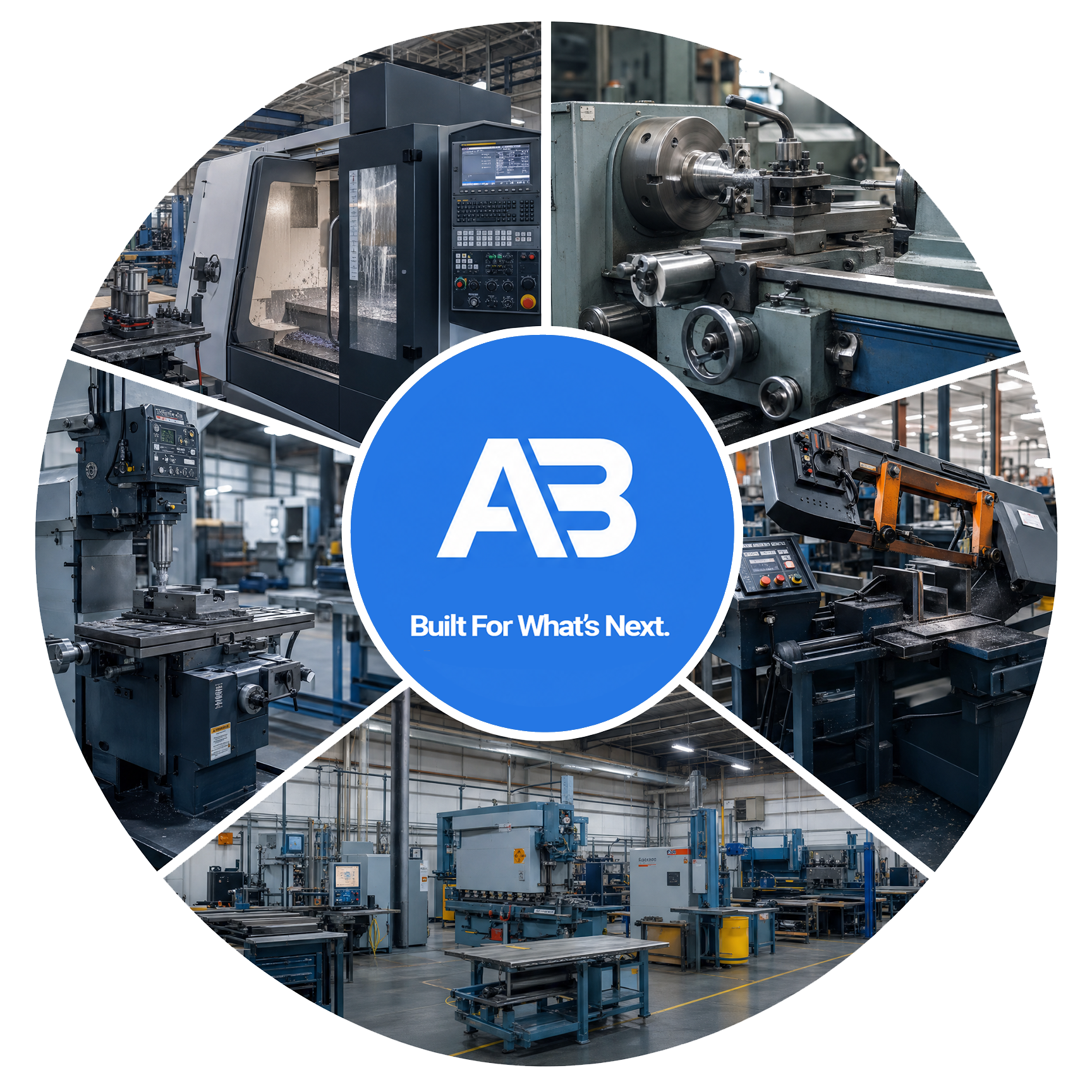 Collage of warehouse conveyor belts, autonomous robots moving packages, and a delivery truck at a loading dock.