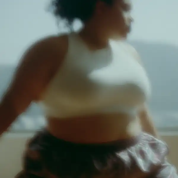Mindful plus-sized woman managing a healthy mindset on GLP-1s.