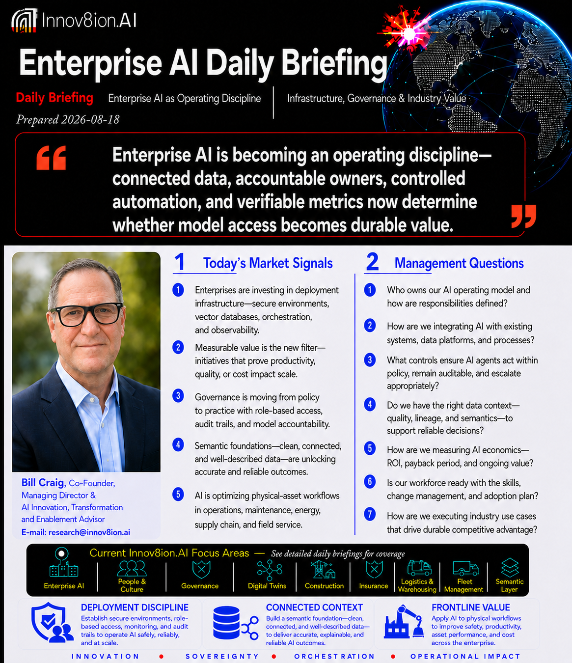 Innov8ion.AI Enterprise AI Daily Briefing August 18, 2026 banner
